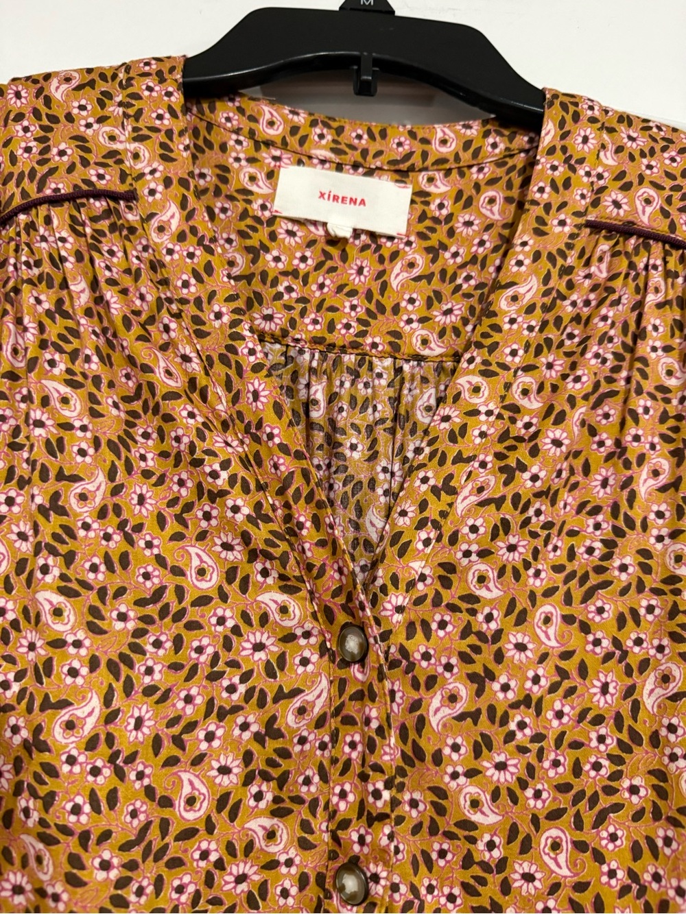 XiRENA Lenox puffed sleeve Floral Midi Dress XS honeysuckle orange Boho - Picture 5 of 9